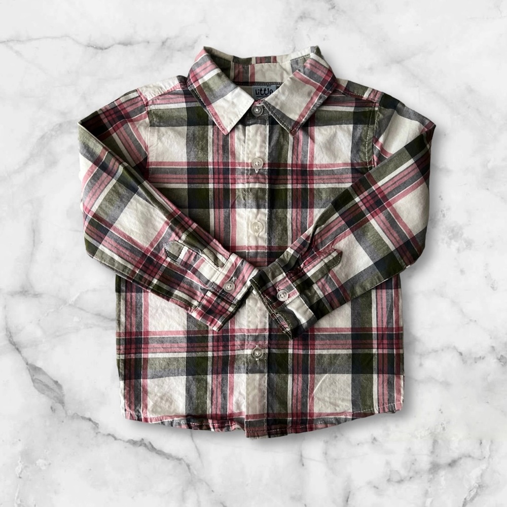 Little Lad Toddler Boy’s Plaid Button-Down Shirt, Size 2T
